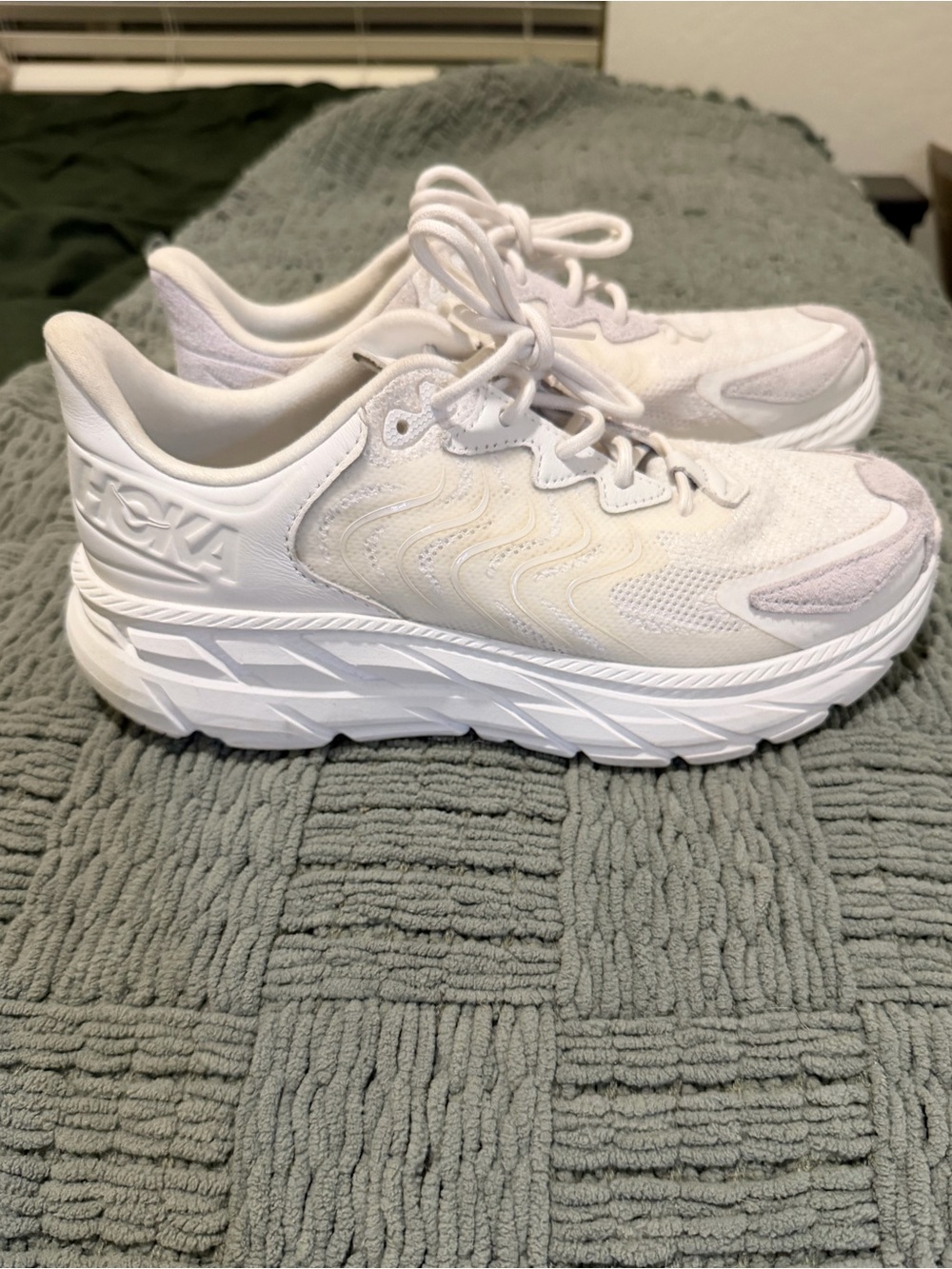 Hoka One One Women's All-White Cushioned Running Shoes